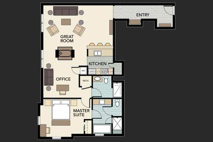 8050 mammoth one-bedroom floorplan